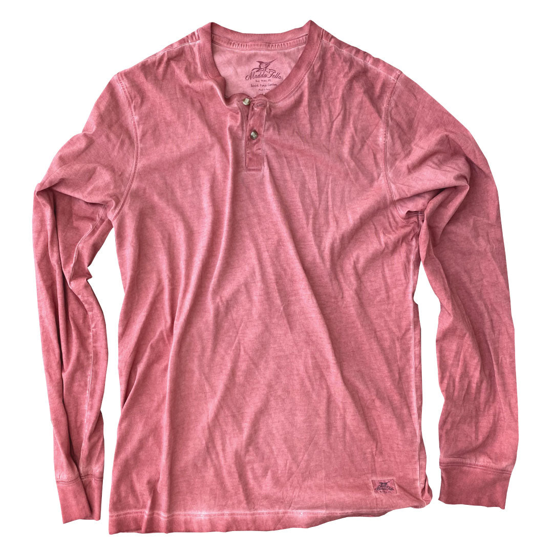 Coral Haze ++ pink mens henley shirt