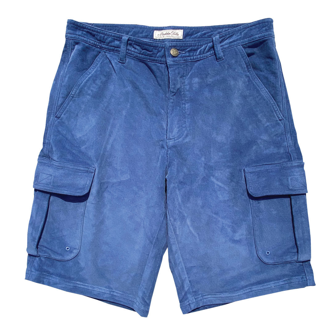 Moonlight Blue ++  mens blue corduroy cargo short