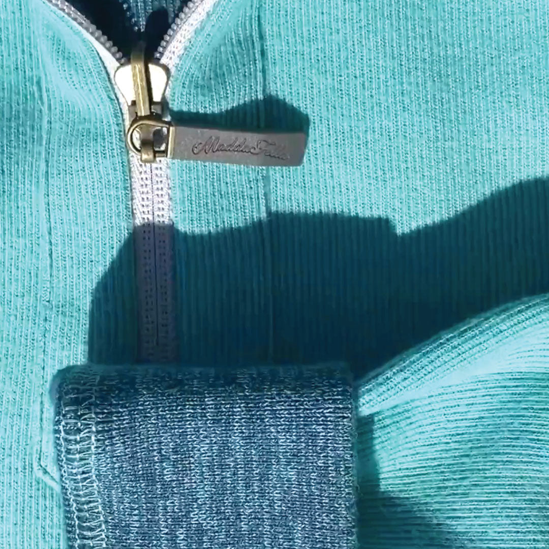 Beach Glass/ Deep Sea ++ teal reversible sweater mens