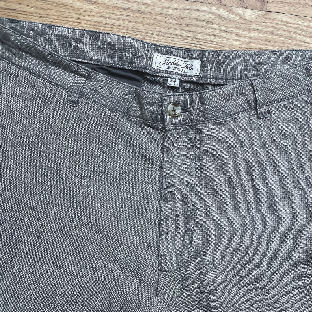 Heathered India Ink ++ light gray mens linen shorts