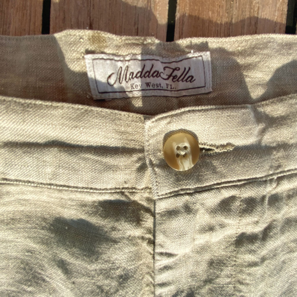 Khaki ++ mens khaki linen shorts