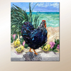 Key West Rooster Family – Hen – Original Oil On Canvas