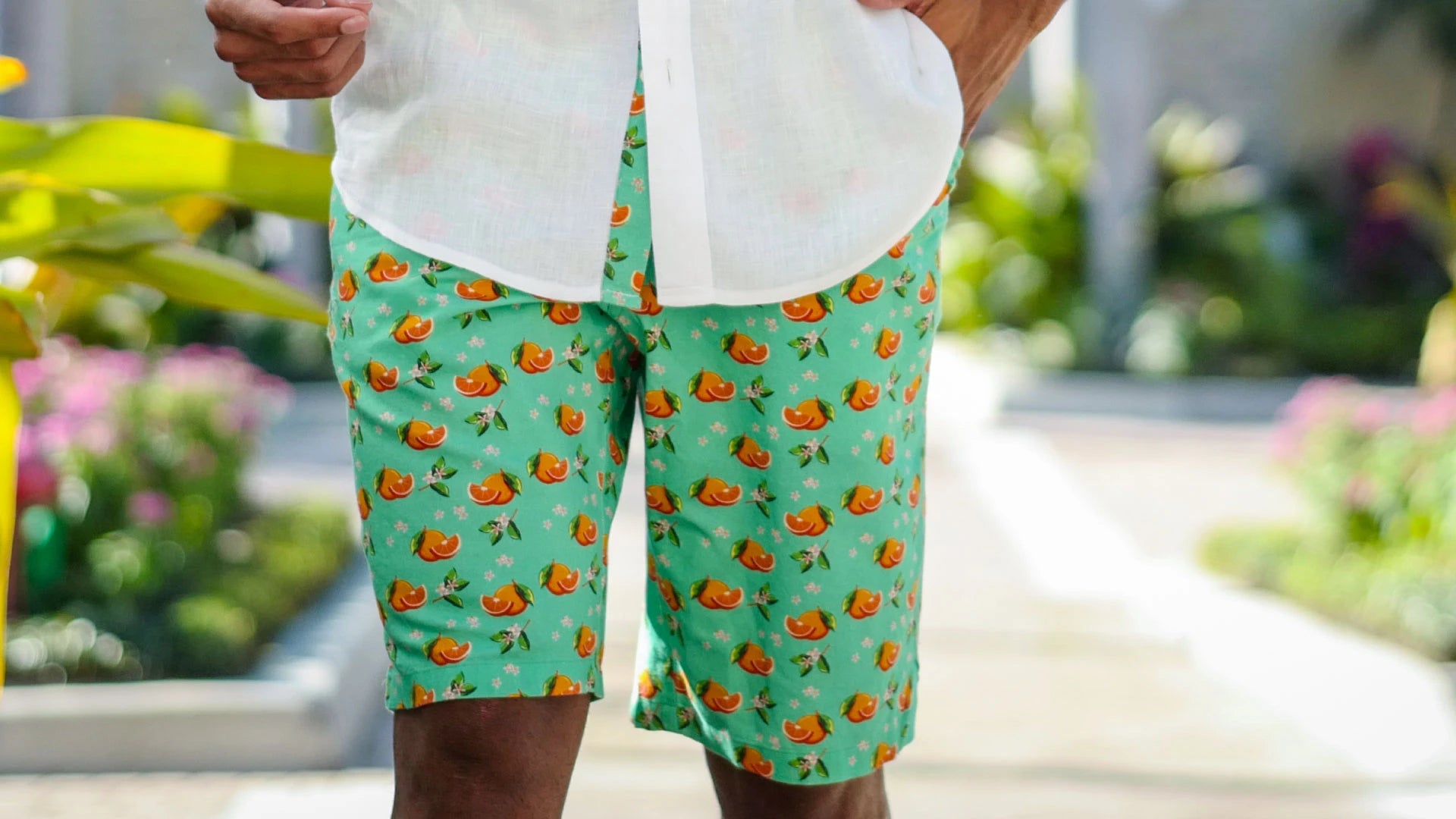 heathered gray oxford shorts