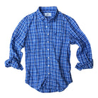 Blue Yonder Plaid ++ mens plaid linen shirt