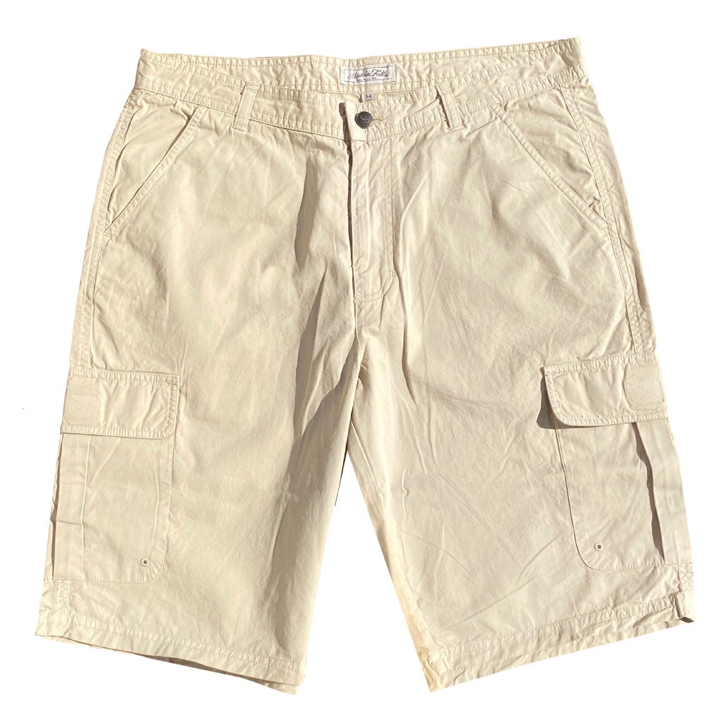 Stone ++ mens khaki cargo shorts