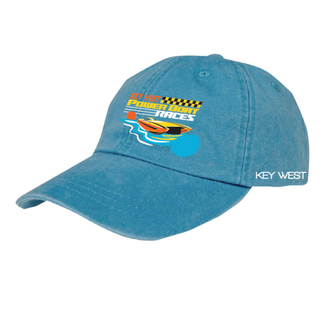 Key West Power Boat Races Hat One Size Caribbean Blue