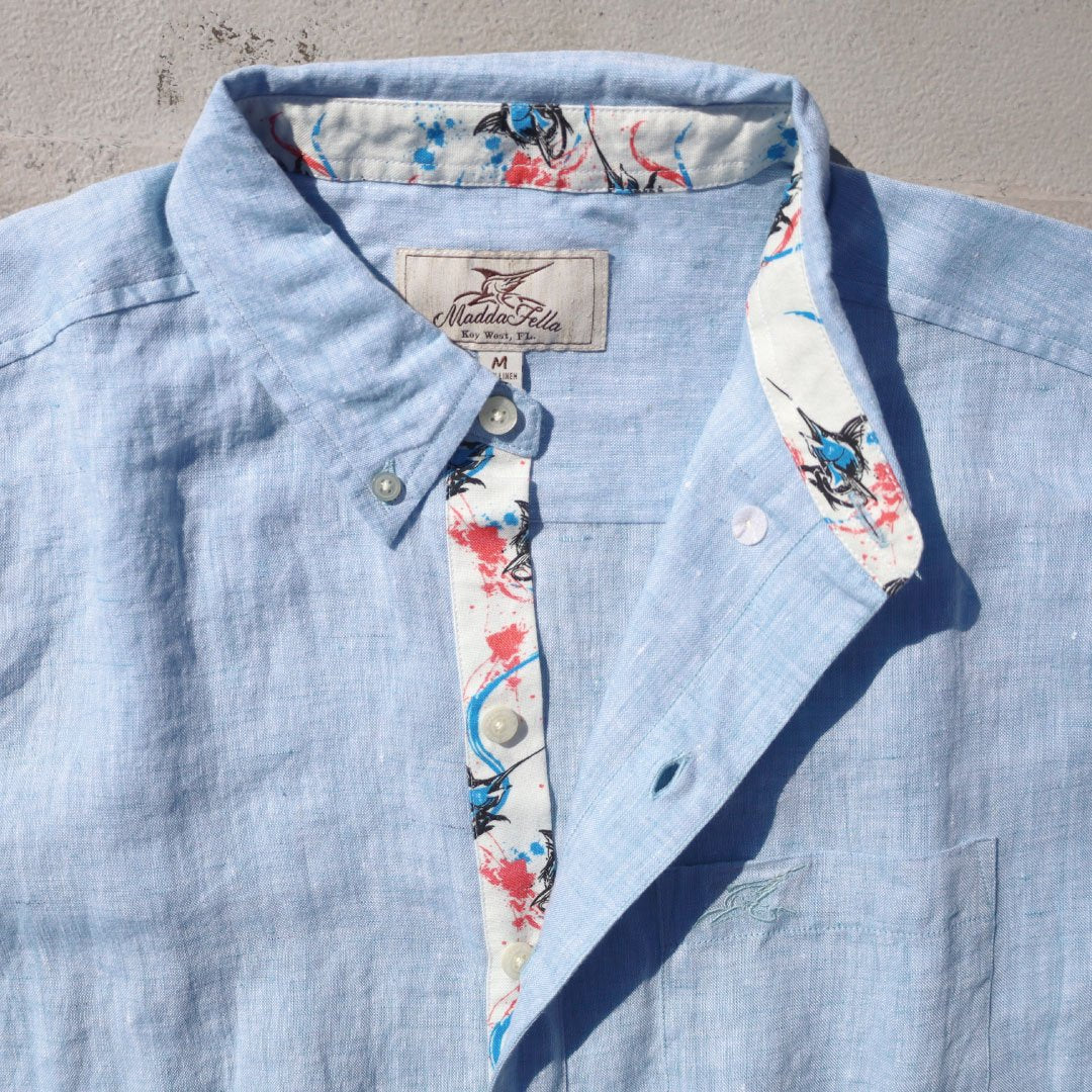 Caribbean Blue/Marlin Print