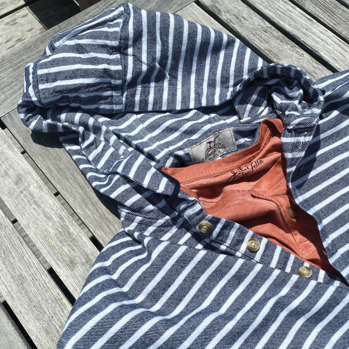 Blue and white hot sale striped hoodie mens