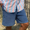 mens corduroy blue drawstring shorts 