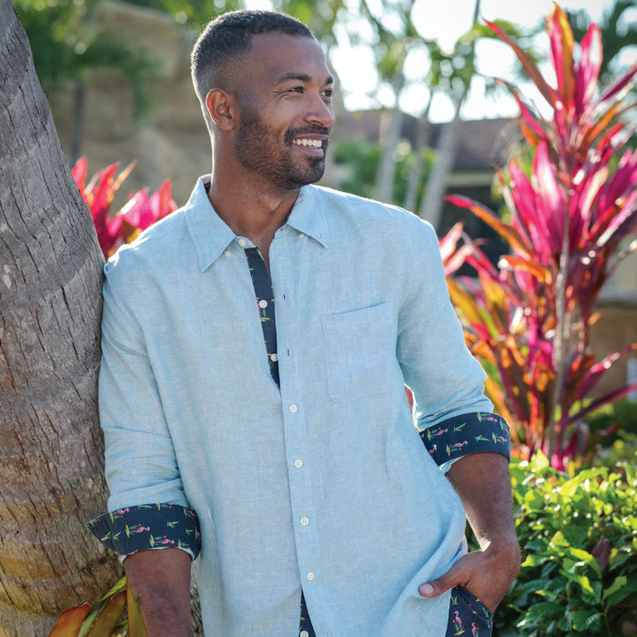 Caribbean hotsell blue shirt