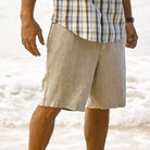 Khaki ++ mens khaki linen shorts