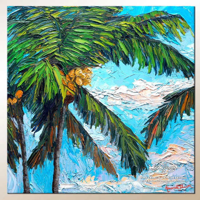 Palm Touch – LE Embellished Giclee On Canvas