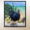 Key West Rooster Family – Hen – Original Oil On Canvas